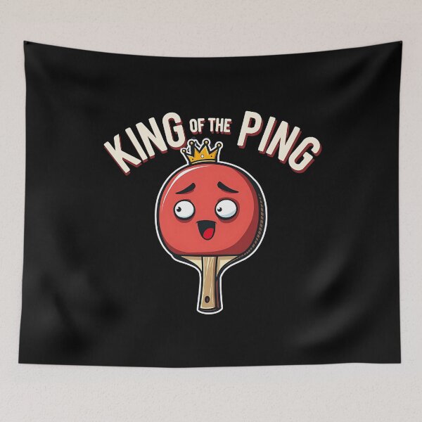 Item preview, "King of the Ping - Comical Ping Pong Paddle with a Funny Face T-Shirt" designed and sold by AI-volution.