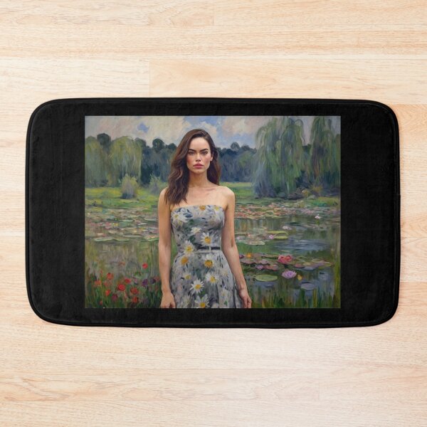 Item preview, Beautiful impressionistic artwork of a pretty French girl and flowers - After Monet designed and sold by Vintage Designs +.