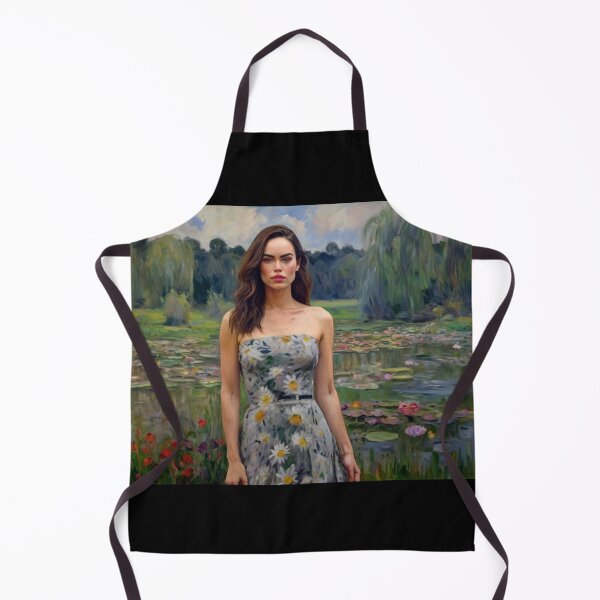 Item preview, Beautiful impressionistic artwork of a pretty French girl and flowers - After Monet designed and sold by Vintage Designs +.