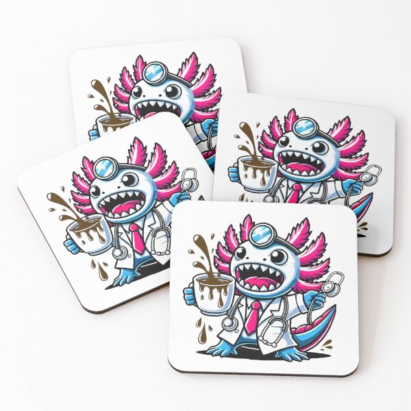 Artikelvorschau, Lustiger Doktor Axolotl verschüttet Kaffee entworfen und verkauft von RetroPop23.