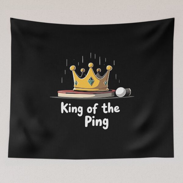 Item preview, “King of the Ping” Crown Sitting on Top of a Ping Pong Paddle Funny T-Shirt designed and sold by AI-volution.