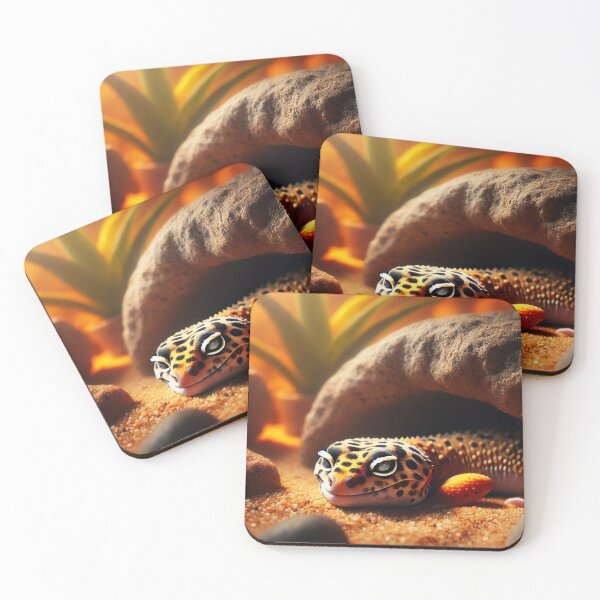 Item preview, Leopard Gecko Sleeping Under Rock designed and sold by NocturnalNook.