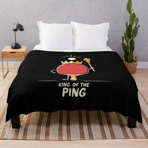 Item preview, “King of the Ping” Ping Pong Paddle Holding a Scepter with a Ball Hovering Above It Funny T-Shirt designed and sold by AI-volution.