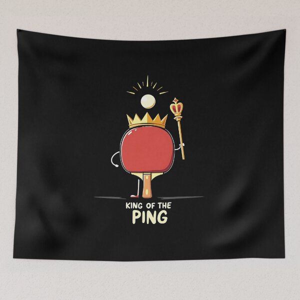 Item preview, “King of the Ping” Ping Pong Paddle Holding a Scepter with a Ball Hovering Above It Funny T-Shirt designed and sold by AI-volution.