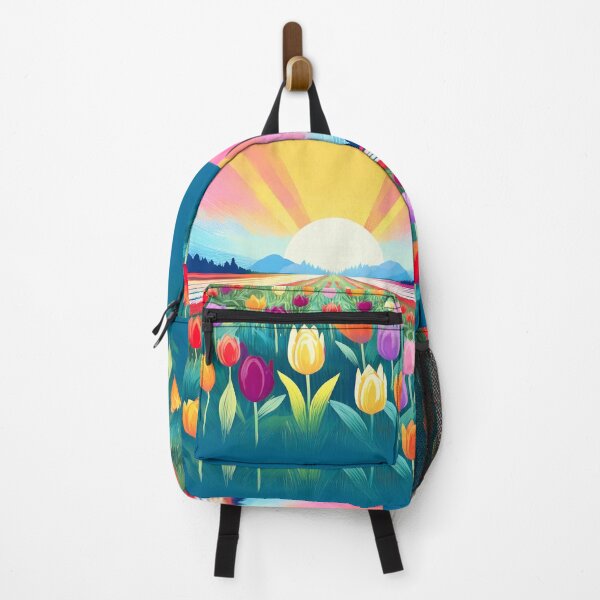 Item preview, Rows of vibrant tulips stretching into the distance, with thick, textured brush strokes Design. designed and sold by HEMRO.