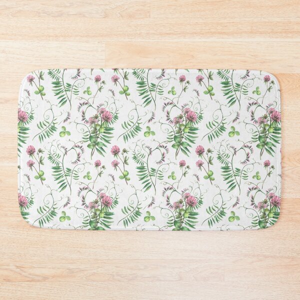 Item preview, Clover flowers with Mouse pea meadow wild plant seamless pattern. Watercolor Wildflowers design designed and sold by BartolArt.