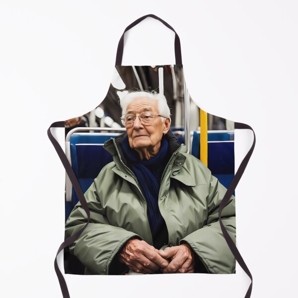Item preview, Cold Pensioner trying to keep warm on an underground train designed and sold by Colin Bentham.