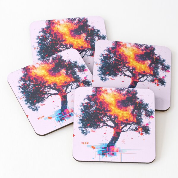 Item preview, Pixelated Neon Technology Fire Tree designed and sold by PixelReverb.