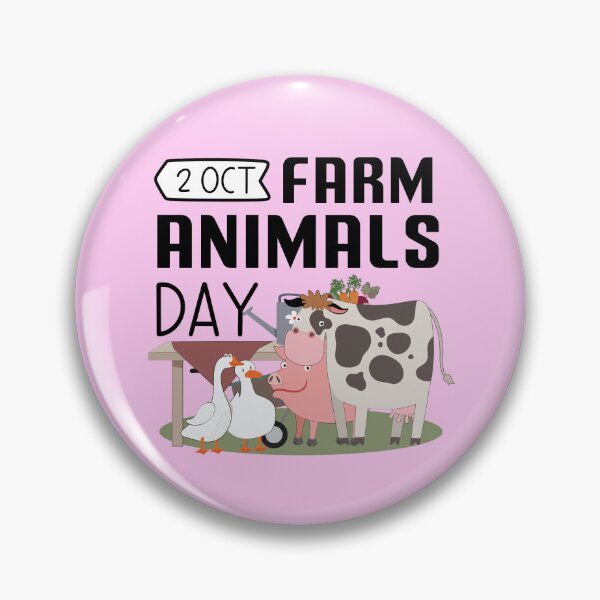 Item preview, 2 October Farm Animals Day - Wacky Holidays designed and sold by ChemicalXShop.