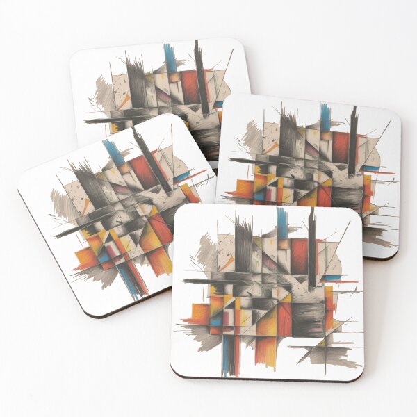 Item preview, A drawing of a cityscape with many different colors and shapes designed and sold by PWDigitalArt.