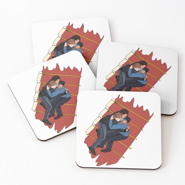 Item preview, RWRB movie alex and henry hug on the stairs,red white and royal blue  designed and sold by Tinybluebird.