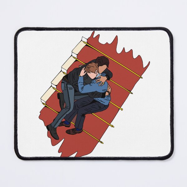 Item preview, RWRB movie alex and henry hug on the stairs,red white and royal blue  designed and sold by Tinybluebird.