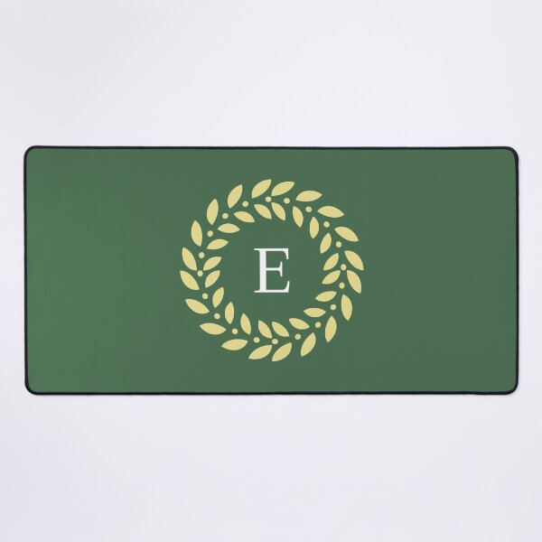 Item preview, Classic Monogram Letter E with Laurel Wreath Design designed and sold by rasagamastore.