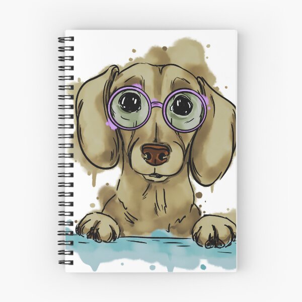 Item preview, Cute dachshund with glasses designed and sold by Antiope33.