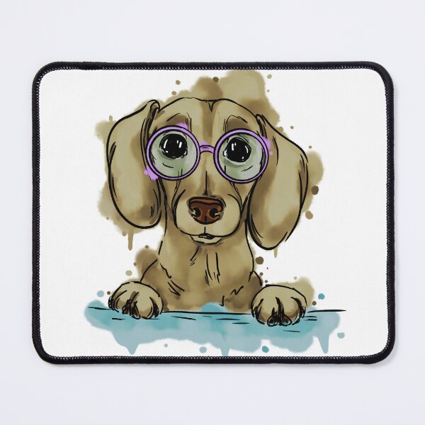 Item preview, Cute dachshund with glasses designed and sold by Antiope33.