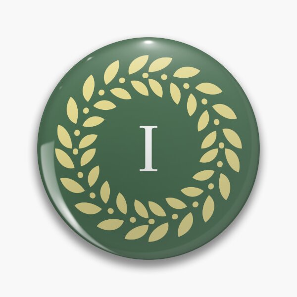 Item preview, Classic Monogram Letter I with Laurel Wreath Design designed and sold by rasagamastore.