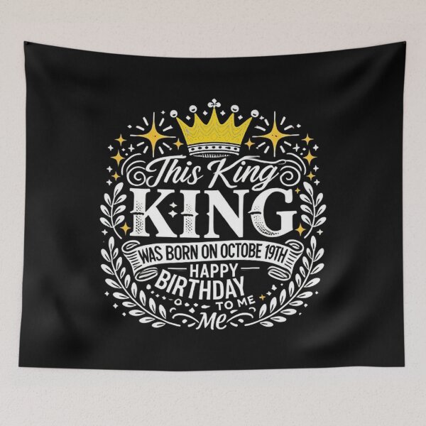 Item preview, This King Was Born on October 19th Funny Birthday Oct 19 designed and sold by SztylishDesigns.