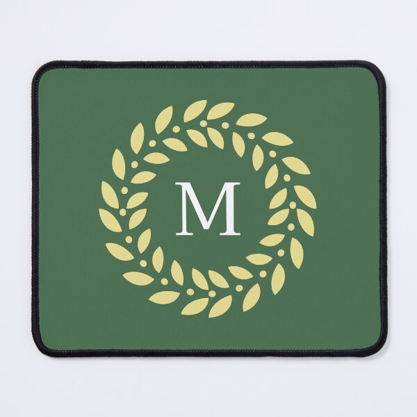 Item preview, Classic Monogram Letter M with Laurel Wreath Design designed and sold by rasagamastore.