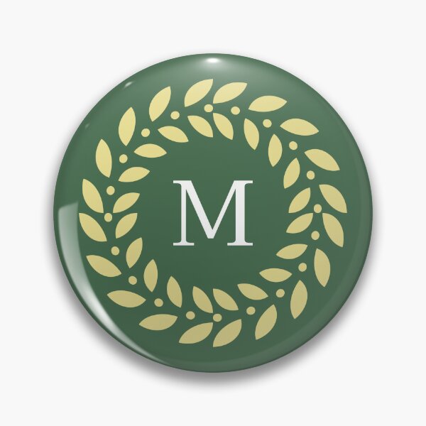 Item preview, Classic Monogram Letter M with Laurel Wreath Design designed and sold by rasagamastore.