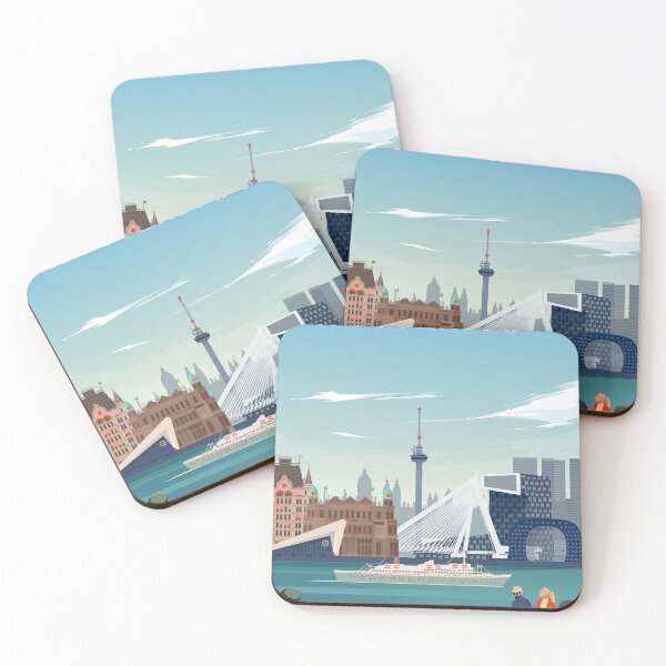 Item preview, Rotterdam Cityscape Travel Poster designed and sold by Arctic frame studio.