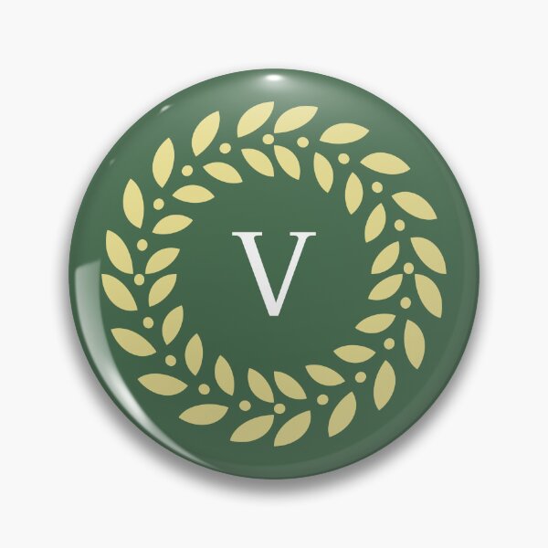 Aperçu de l'œuvre Lettre V monogramme classique avec motif couronne de laurier créée et vendue par rasagamastore.