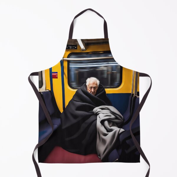 Item preview, Cold Pensioner trying to keep warm on an underground train designed and sold by Colin Bentham.