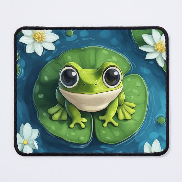 Item preview, Cute Frog In A Pond With Water Lilies designed and sold by GrinGalore.