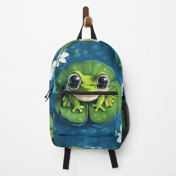 Item preview, Cute Frog In A Pond With Water Lilies designed and sold by GrinGalore.