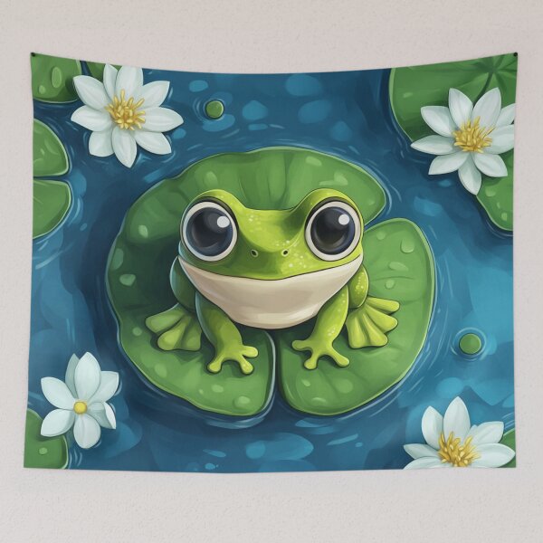 Item preview, Cute Frog In A Pond With Water Lilies designed and sold by GrinGalore.