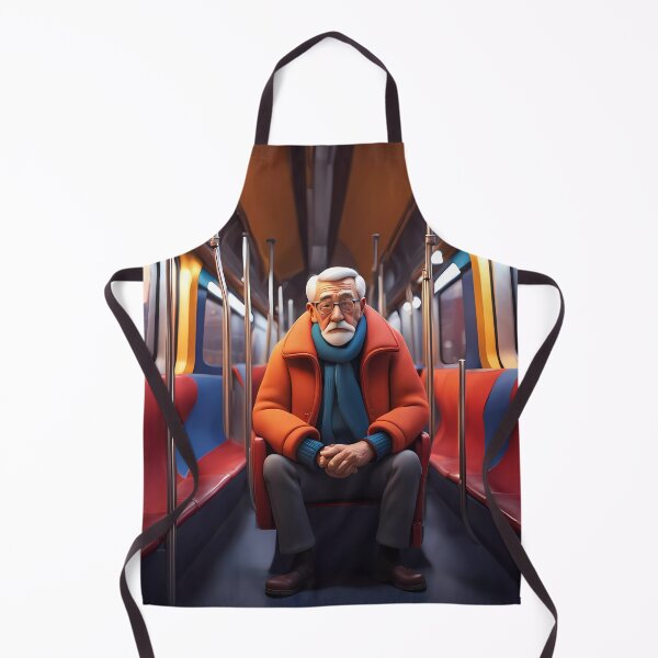Item preview, Cold Pensioner trying to keep warm on an underground train designed and sold by Colin Bentham.