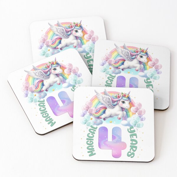 Item preview,  Kids 4th Birthday Girl Unicorn Cute 4 Year Old Birthday Girl designed and sold by ZANNIX.
