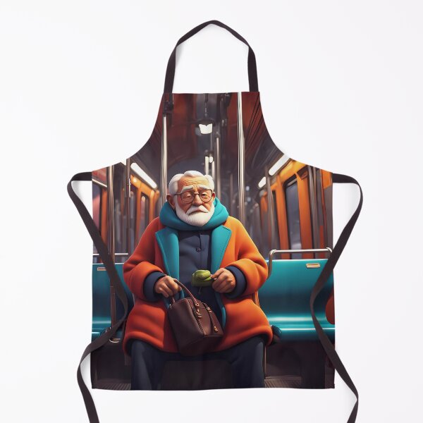 Item preview, Cold Pensioner trying to keep warm on an underground train designed and sold by Colin Bentham.