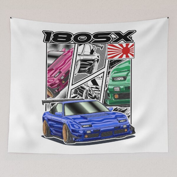 Item preview, JDM Blue Nissan 180SX Comic Style designed and sold by JDM Guyvit.