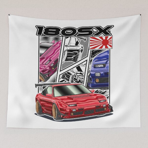Item preview, Red Nissan 180SX Comic Style designed and sold by JDM Guyvit.
