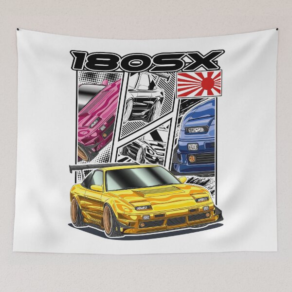 Item preview, Yellow Nissan 180SX Comic Style designed and sold by JDM Guyvit.