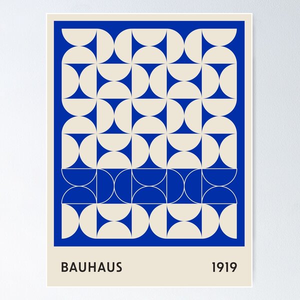Artikel-Vorschau von Bauhausmuster Blau Beige, designt und verkauft von lukassfr.
