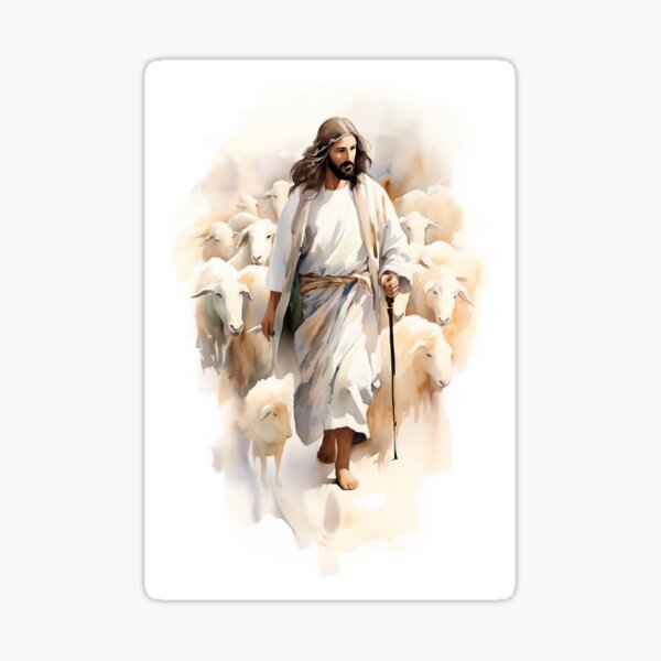 Item preview, The Good Shepherd - Jesus Watercolor designed and sold by AdamesArtStudio.