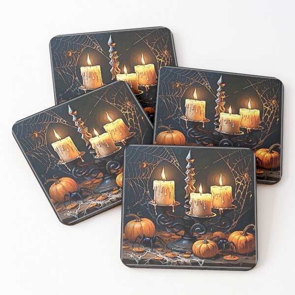 Item preview, halloween pumpkin candle 2024 tileartwork designed and sold by tileartwork.