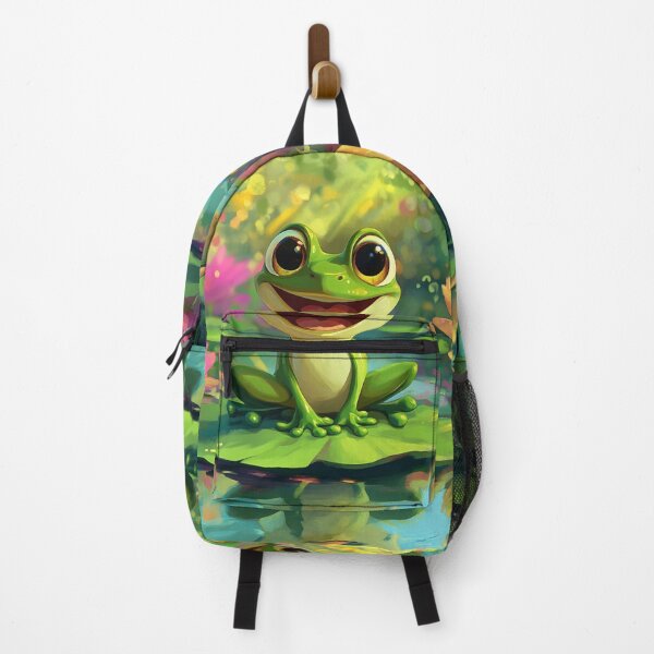 Item preview, Cute Frog Smiling On Water Lily designed and sold by GrinGalore.