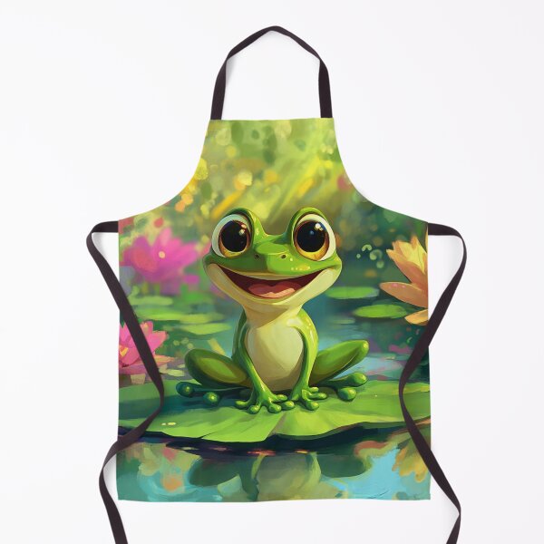 Item preview, Cute Frog Smiling On Water Lily designed and sold by GrinGalore.