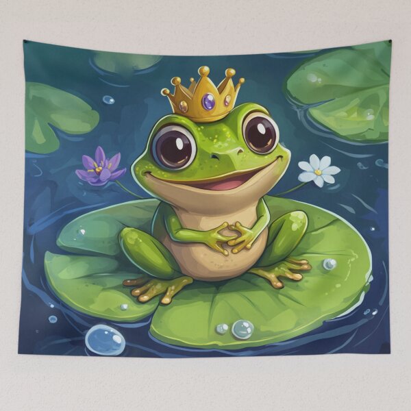 Item preview, Cute Frog Smiling On Water Lily designed and sold by GrinGalore.