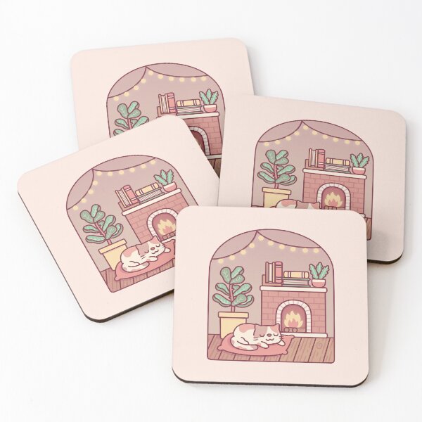 Item preview, Cute Cat Getting Warm And Cozy In Front Of Fireplace designed and sold by rustydoodle.