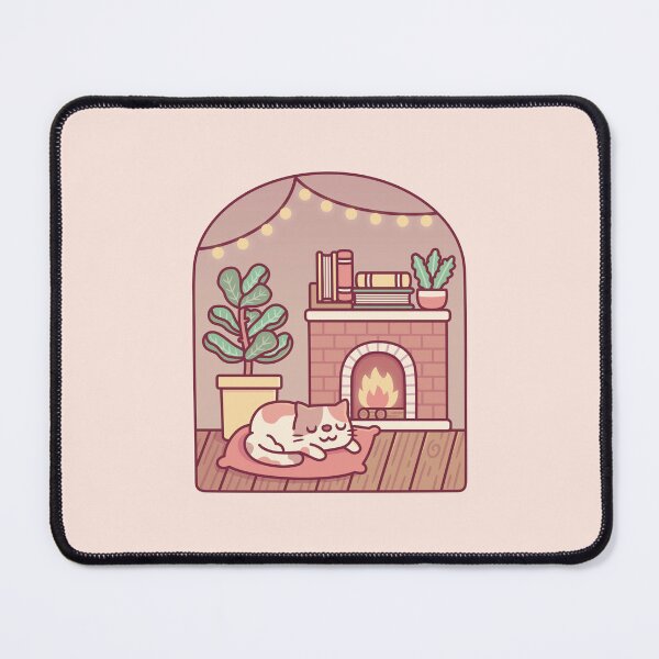 Item preview, Cute Cat Getting Warm And Cozy In Front Of Fireplace designed and sold by rustydoodle.