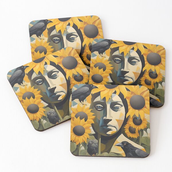 Artikelvorschau, Sonnenblumenkrähen und Mann entworfen und verkauft von Duckmoo Art.