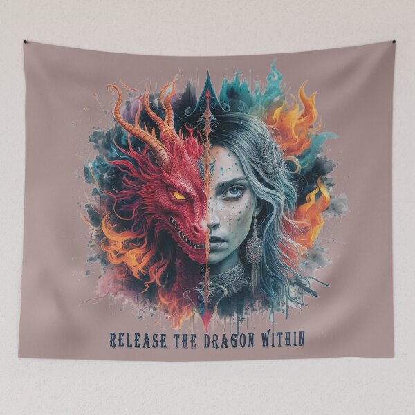 Item preview, half face of dragon and queen with motivational quoat designed and sold by RAZ1995.