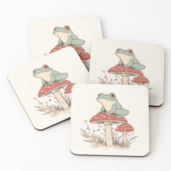Item preview, Cute Frog On Mushroom designed and sold by GrinGalore.