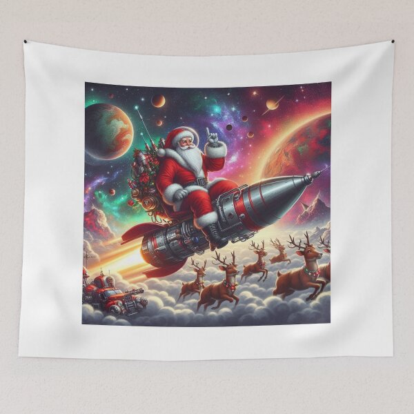 Item preview, Santa on Rocket designed and sold by kharatsuchita.