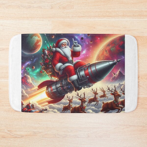 Item preview, Santa on Rocket designed and sold by kharatsuchita.