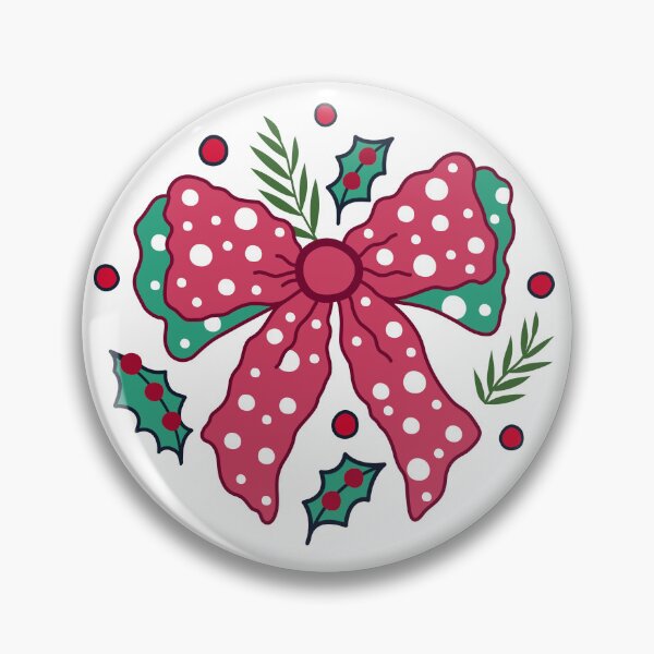 Item preview, Coquette Christmas Bow, Cute Retro Pink Pokadot Bow designed and sold by BlueSalmon.