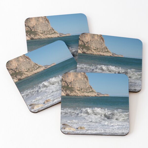 Item preview, Foaming Mediterranean Sea and cliffs at Cala Moraig, Cumbre del Sol designed and sold by Adriana Mueller.